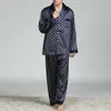 Abbigliamento da uomo pumeaua primavera a manica lunga set di pigiama satinato per abiti per la casa abiti da casa pigiama lounge estate 220924