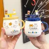 Керамические медведя Ceramic Cup с крышкой Spoon милая крупная кофейная кружка личность творческая мужская и женская чашки для студентов