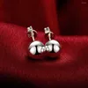 Brincos de alta qualidade prata esterlina 925 joias femininas 8 mm/10 mm contas redondas bola moda brincos elegantes para 2022