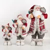 Julleksakstillbehör Standing Santa Doll gåva 60 cm Snö med fans trädprydnader för heminredningsdekoration 220924