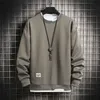 Heren Hoodies Sweatshirts Heren Casual hoodie Mannen Nep twee stukken Multi-kleuren O-Neck Fashion Harajuku Style Male sweatshirt 220924