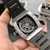 SuperClone RM030Multi-Function Luxury Mens Mechanics WatchesWlistwatch Wine Barrel Watch自動機械細かい鋼鉄ケースブラックテープ8Aen