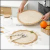 Mats Pads St Corn Handmade Placemat Tableware Round Pot Mat Heat Insation Non-Slip Tablemat Kitchen Dining Table Decoration Drop Del Dhurh