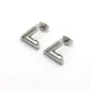 Top Quality Luxury Brand Women Designer Studs Hollow Letter Titanium Steel Fashion Couple Earrings