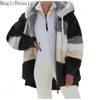 Dames bont faux winter warme jas bovenkleding dames kuute pluche jas vrouwen