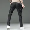 Męskie spodnie jesienne Anglia wzór kropki rozciągnij Men Business Fashion Slim Fit White Grey Casual Spant Męskie spodnie 38 220924