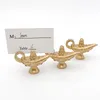 50pcs Party Dekoratives Gold Aladdin Lampa Place Place Card Posiadacze Stołu na Weddingbridal Prysznice