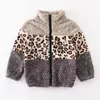 Weste Girlymax Herbst/Winter Langarm Outfits Baby Mädchen Reißverschluss Mantel Kuh Leopard Fleece Kleidung Kinder Top Boutique Kinder Kleidung 220927