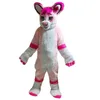 Halloween roze husky mascotte kostuum stripfiguur Outfits Pak