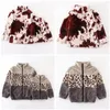 Weste Girlymax Herbst/Winter Langarm Outfits Baby Mädchen Reißverschluss Mantel Kuh Leopard Fleece Kleidung Kinder Top Boutique Kinder Kleidung 220927