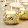 Scented Candle Modern Ceramic Tealight Candleholders Brass Tone Diamond Patterned Round Votive Holders Set Of 2 Drop Delivery Yydhhome Amckh