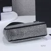 Kvällsväskor 2022 Armhåla Axelväska Tygväskor Nylon Handväskor Dam Hobo Handväska Rhinestone Dekorera Dragkedja Mobiltelefon Ficka Plånbok Svart