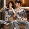 Men's Sleepwear Summer Couples Pajamas Set Women Men Spring Pyjamas Sleepwear Cartoon Dinosaur Korean Lovers Homewear Cotton Short Sleeve Pijama 220924