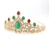 Coiffes femmes arabes cadeaux de mariage charmant cristal vert diadème de mariée magnifique strass cheveux accessoires