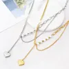 Catene in acciaio inossidabile 316L cuore irregolare perla Charms catena spessa collana girocollo pendente per le donne moda gioielleria regalo del partito