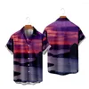 Camisas casuais masculinas de moda imprimível em 3D de moda imprimível port havaiano de praia T Party t Summer Men's Men