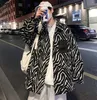 Herrjackor Privathinker gotiska zebra mönster mode hösten ullrockar varumärke harajuku streetwear casual hane kläder 220927