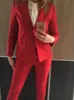 Dostyki dla kobiet Pant Pant Suits ol 2 -częściowy zestaw dla kobiet w kombinezonie biznesowym Zestaw Slim Blazer i Pencil Pant Office Lady Suit 2209924