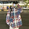 Herrjackor Privathinker Autumn Fashion Plaid avvinna krage vindbrytare koreansk stil casual manlig ullrockar 220927