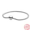 Nova popular pulseira de prata esterlina s925 série de fivela de coração pulseira de corrente de cobra pandora diy charme boutique moda jóias femininas