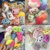 Dolls de pelúcia 40pc Bonecos de pelúcia de animais fofos 5-6 cm Kawaii Rabbit urso panda brinquedos de pelúcia Mini meninas de garra de macho Acessórios para bonecas