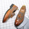 Элегантные лоферы мужская обувь Brock Pu Stitching Plaid Slaid Slip-On Business Casual Свадебный ночной вечеринку ежедневно AD262
