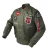 Jackets para hombres Ligeros de alta calidad EE. UU. Impresión armada Militar Militaria Blanca Blanca Nylon Baseball Bomber Chaqueta Hombres Bombarderos 220927