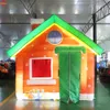 Free Door Ship Outdoor Activities 4mLx3mWx3mH LED lighting inflatable christmas house Xmas santa grotto for sale