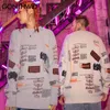 Pulls pour hommes GONTHWID Graffiti tricoté pull pull pulls streetwear hip hop décontracté à manches longues col roulé tricots pull hommes hauts 220926