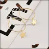 Hoop Huggie Five Pointed Star Earrings Women Street Fashion Gold Sier Plated Trend Ear Hoop Ring Jewelry Simplicity Drop Delivery 202 Dhgie