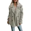 Frauen Pelz Kunstpelz Frauen Casual Turndown Kragen Teddy Mantel Weibliche Herbst Winter Warme Kunstpelz Mantel Weiche Flauschige Fleece Taste Jacken Outwear 220927