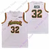 Mitch 2020 New NCAA Hawaii Jerseys 32 Samuta Avea College Basketball Jersey Blanc Taille Jeune Adulte Tout Cousu Broderie