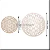 Mats Pads Flower Of Life Shape Wooden Wall Sign Laser Cut Wood Art Diy Craft Making Slice Base Geometry Ornament Home Decor Drop Del Dhoy4