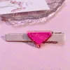 Triangle Badge Hair Clips Letter Print Barrettes Women Elastic Hairspins Fashion Designer Hoofdtooi zonder doos