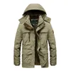 Зимние куртки Parka Мужчины повседневные теплые сгустки ветропроницаемые военные пальто мужские капюшон