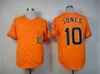 Mitchell et Ness Baseball Jersey Vintage 10 Adam Jones 12 Pull noir 13 Manny Hado 19 Chris Davis 2 JJ Hardy Jerseys 1953 1954 Rétro