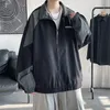 Kurtki męskie Hybskr Spring Varsity Women Oversized Emwear Contrast Man Man Casual Zippe Winbreak Coat