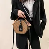 Nowy styl Lady Fashion Bag Patchwork Oryginalny skórzany klasyczny Retro All-Match Prostota dwukolorowe paski okrągłe torby na ramię