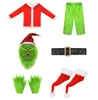 The Green Monster Christmas Cosplay Costume Christmas Outfits With Mask Hats Props Xmas Gift P0927