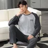 Men's Sleepwear Spring Pajamas Long Sleeve Male Pajama Set Pure Full Cotton For Suit homewear 4XL 220924