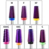 5 in 1 Nail Drill Bits Purple Coated Tungsten Carbide Tapered Head to Nails for Manicure Pedicure Cuticle Gel Polish Remove