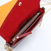 Embossing Flower Pochette Felicie Shoulder Bags Women Clutch With Box Dustbag 3pcs/set Luxurys Designers Handbag Messenger Chain Purse Tote Wallet Crossbody Bag