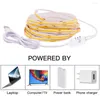 Strips DC5V PIR Motion Sensor COB LED Strip Light USB Powered 320Leds/m FOB Flexible Ribbon Tape Backlight Lighting