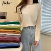 Women Sweters Jielur 16 Kolory jesienne zima koreańska top kobieca luźna dzianina Sweter Kobiety Kobiety z koszulki Długie rękaw.