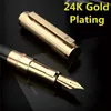 Фонтановые ручки Darb Luxury Fountain Pen Pened с 24K Gold Высококачественный офис офис металлические чернила подарок классический 220927