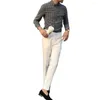 Ternos masculinos Men 2022 Spring Fashion Business Casual Slim Fit Pants