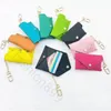 Men and women's universal keyring fashion keychains color gradient designer leather card bag pocket multi-function cards clip portable metal Lanyards 33 color