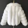 Vestes Femmes HJQJLJLS Hiver Vison Fuzzy Manteau Femmes De Luxe Fausse Fourrure Épais Chaud Revers À Manches Longues Blanc Noir Fluffy Veste 220926