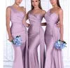 Sexy Dark Green Pink African Bridesmaid Dresses 2023 Wedding Guest Dress One Shoulder Mermaid Sweep Train Long Plus Size Party Maid of Honor Gown BC9850 B0927