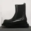 Mode Männer Designer Boot Schwarz Männer Chunky Stiefel Echtes Leder Mann Chelsea Boot Plus Größe 46 47
